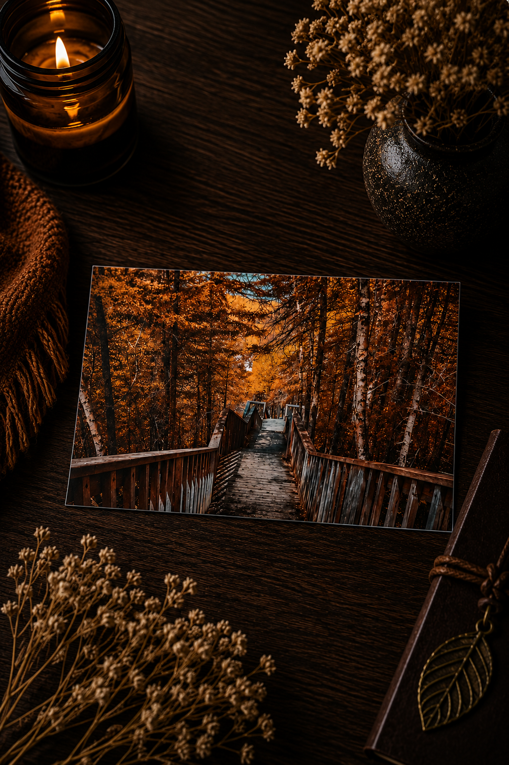 Autumn Descent | Autumn Forest Photography Postcard