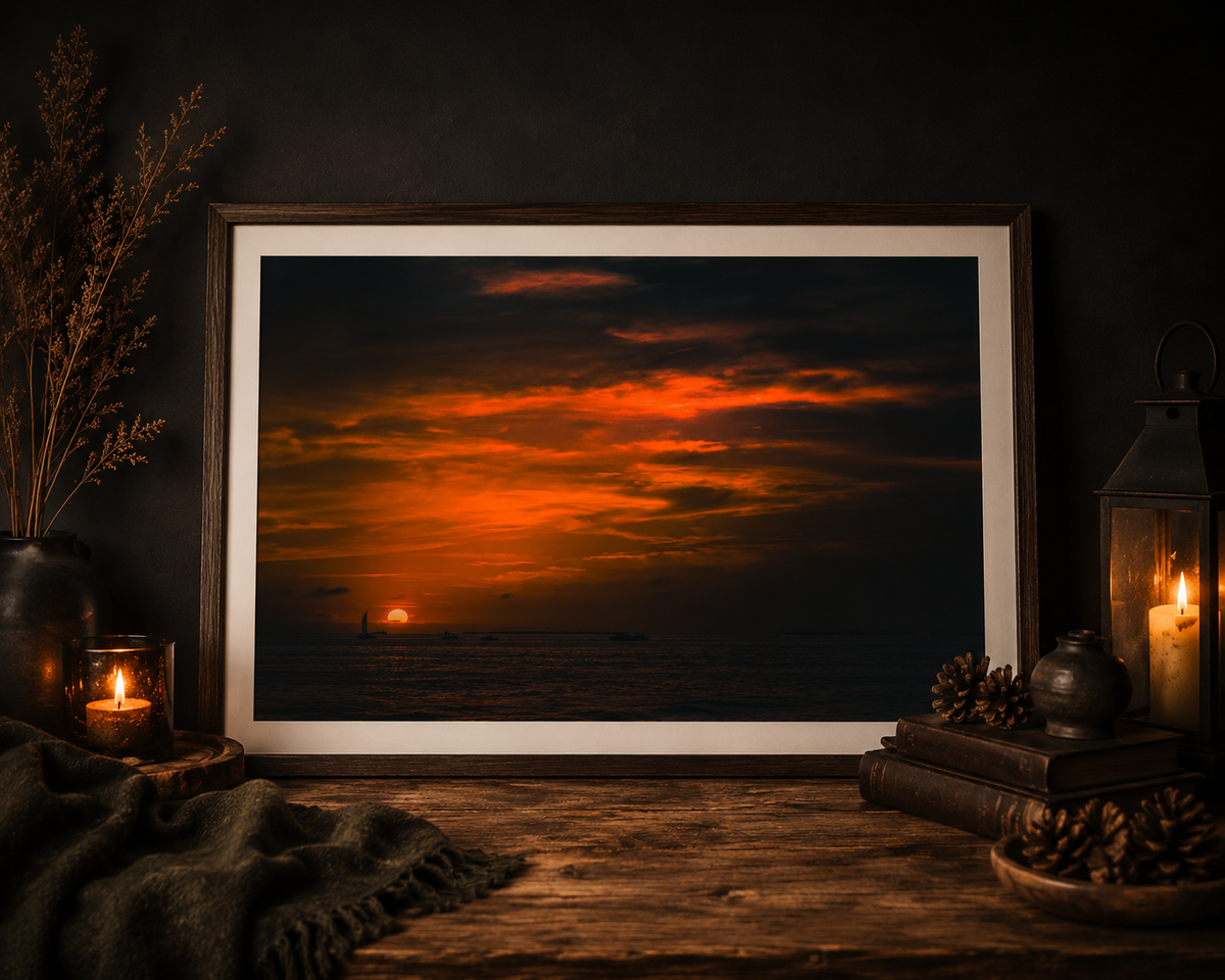 Ember Horizon | Moody Sunset Photography Print