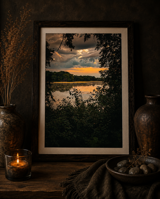 Beyond the Trees | Moody Lake Photography Print