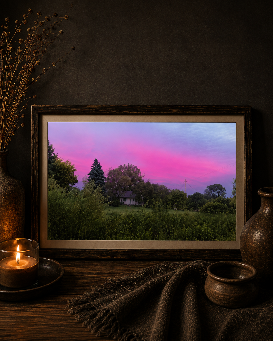 When the Sky Turned Pink | Moody Sunset Photography Print