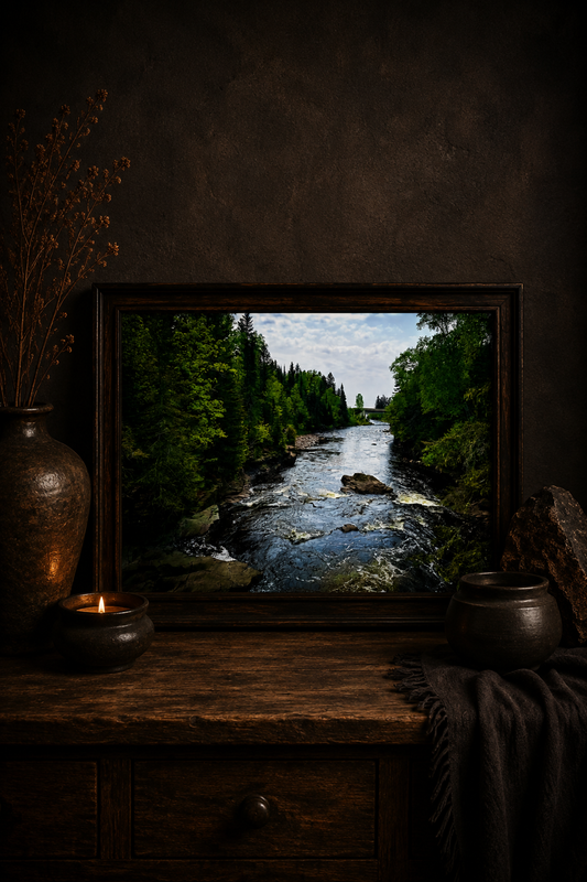Where the River Leads | Moody Forest River Photography Print