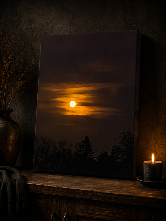 Ember Moon | Moody Night Sky Photography Canvas