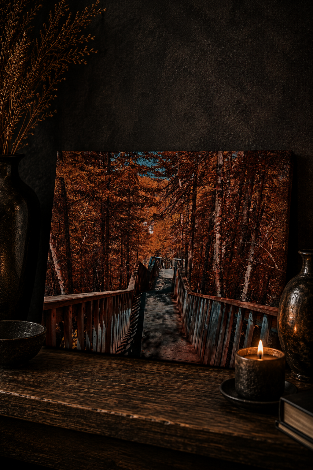 Autumn Descent | Moody Forest Photography Canvas
