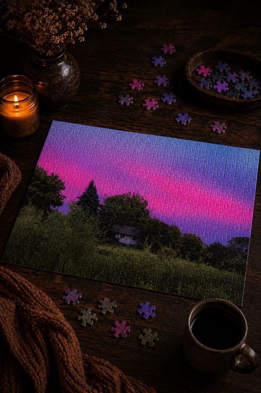 When the Sky Turned Pink | Pink Sunset Photography Puzzle