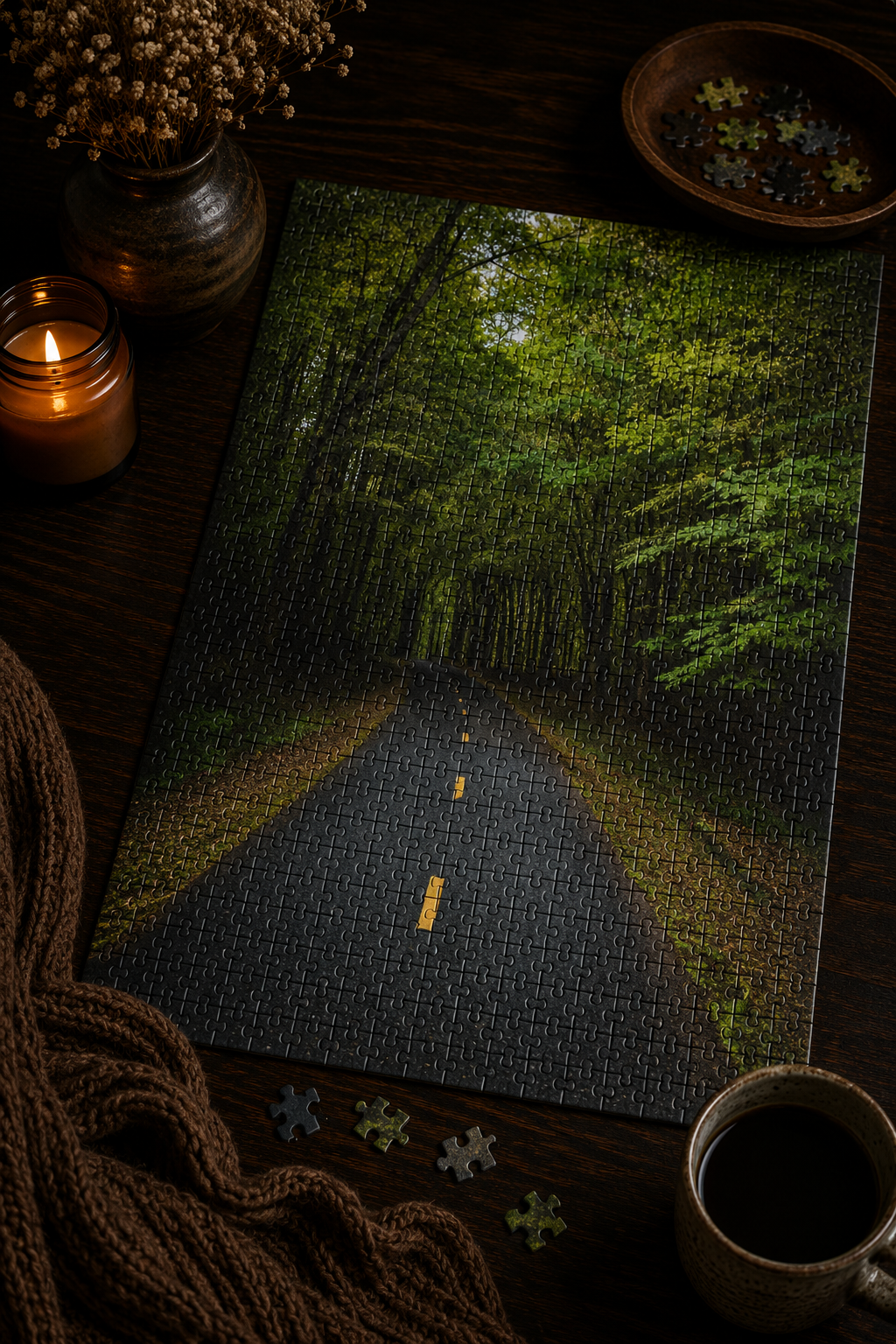 Into the Quiet | Forest Road Photography Puzzle