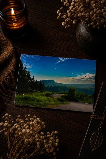 Beyond the Bend | Mountain Road Photography Postcard